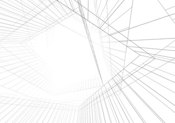 abstract architecture linear drawing