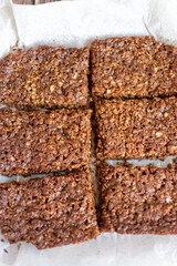 home made chocolate flapjacks 