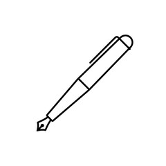 Fountain pen line icon. Clipart image isolated on white background