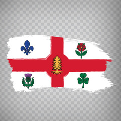 Flag of Montreal brush strokes. Flag Montreal city  Canadian province of Quebec on transparent background for your web site design, app, UI.  EPS10.