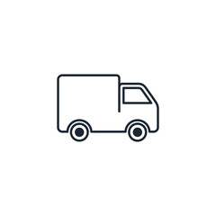 Fototapeta premium truck or delivery van symbol 