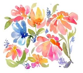 Watercolor flowers - 430204115
