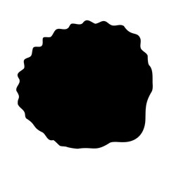 Sea shell isolated black silhouette. Side view. Marine animal. White background. Vector illustration clipart.