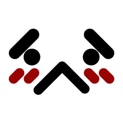 unhappy embarrassed face icon