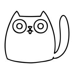 cute cartoon cat staring