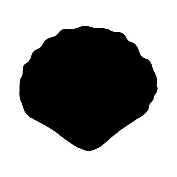 recommend clip art: Sea shell isolated black silhouette. Side view. Marine animal. White background. Vector illustration clipart.