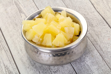 Marinated pineapple pieces
