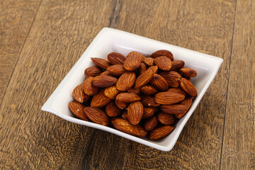 Almonds nuts heap