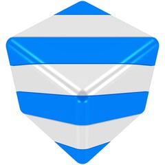 Icon - blau, weiß gestreifter Würfel