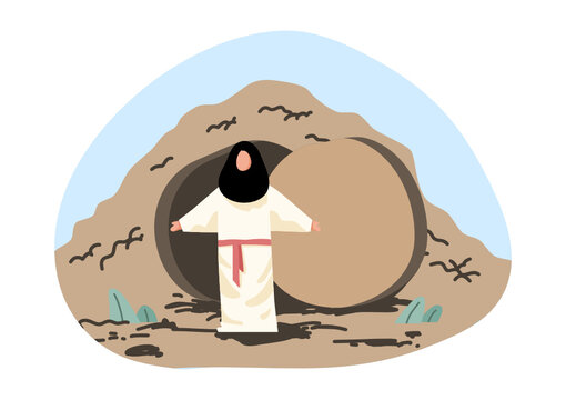 jesus christ rising from tomb clip art preview
