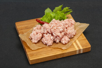 Homemade pork minced meat for cooking
