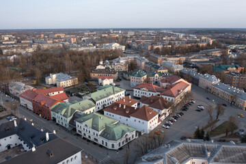 Fototapeta premium Top view of the hotel and restaurant complex in Pskov.