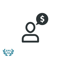 talking money icon logo