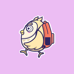 Cute owl cartoon vector illustration