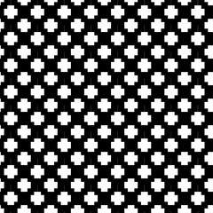 Trendy black cross stitch pattern. Black and white background. 