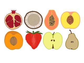 
fruits isolated on white background