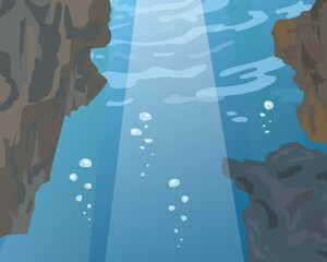 海底の背景イラスト　