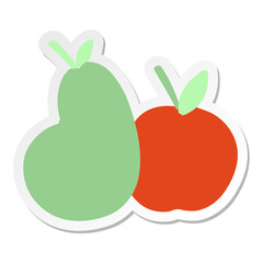 apple and pear sticker