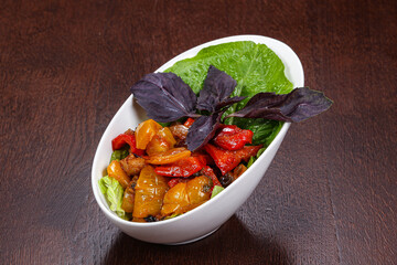 Georgian traditional cuisine - grilled vegetables mix