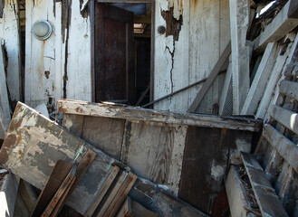 Interior of a wrecked boat