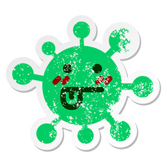 confused lost virus distressed sticker