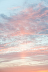 Pink clouds of the beautiful summer sunset 