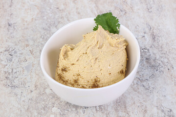 Traditional Jewish Hummus with olive oil