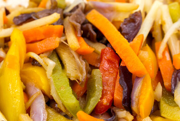 dinner made from asian frozen mix