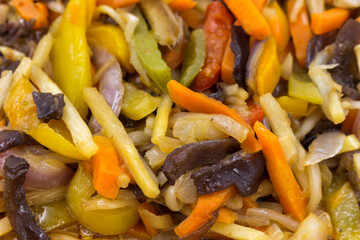 dinner made from asian frozen mix
