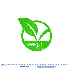 vegan stamp icon symbol