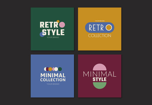 Corporate Badge Logos in Retro Style Set