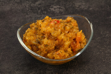 Relish sauce with cucumbers and mustard