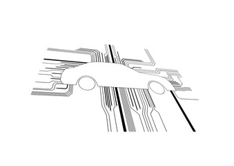  car and semiconductor binary code 