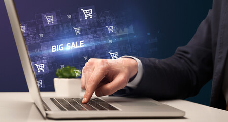 Fototapeta premium Businessman working on laptop concept