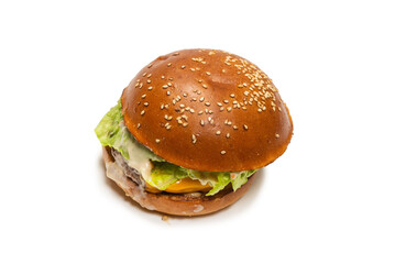 Hamburger isolated on a white background.