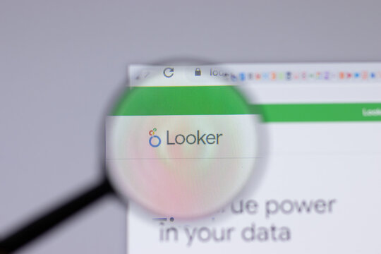 New York, USA - 26 April 2021: Looker logo close-up on website page, Illustrative Editorial.