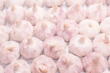 Group of garlic isolated on a white background.