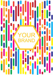 Business card with bright geometric energetic shapes, modern design. Vector illustration.