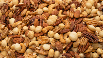 Mix of nuts as a background.