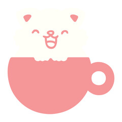 cute little cat in coffee cup
