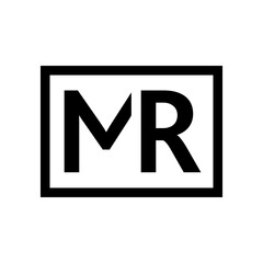 MR logo design. Vector illustration.
