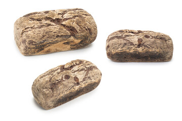 Obraz premium Brown bread isolated on white background.