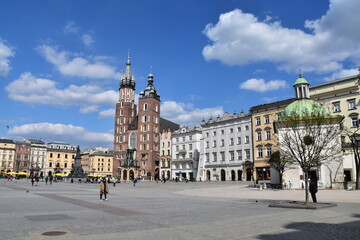Fototapeta premium Krakow, historic old town, main square, monuments, city in Poland,
