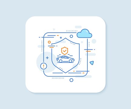 Transport insurance line icon. Abstract vector button. Car risk coverage sign. Vehicle protection symbol. Transport insurance line icon. Protect shield concept. Vector