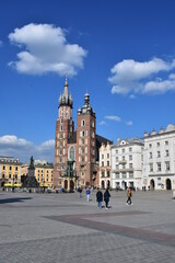 Obraz premium Krakow, historic old town, main square, monuments, city in Poland,