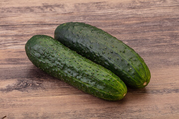 Ripe organic natural green cucumber