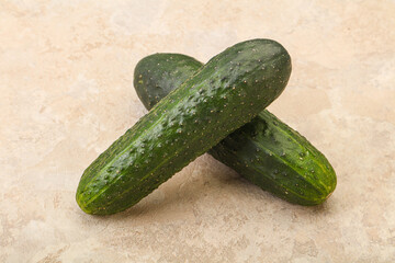 Ripe organic natural green cucumber