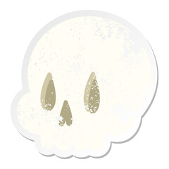cartoon spooky skull grunge sticker
