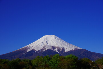 Mt. Fuji with blue sky from Fujiyoshida City Japan 04/26/2021