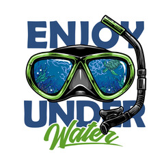 google mask for snorkeling and diving vector illustration
